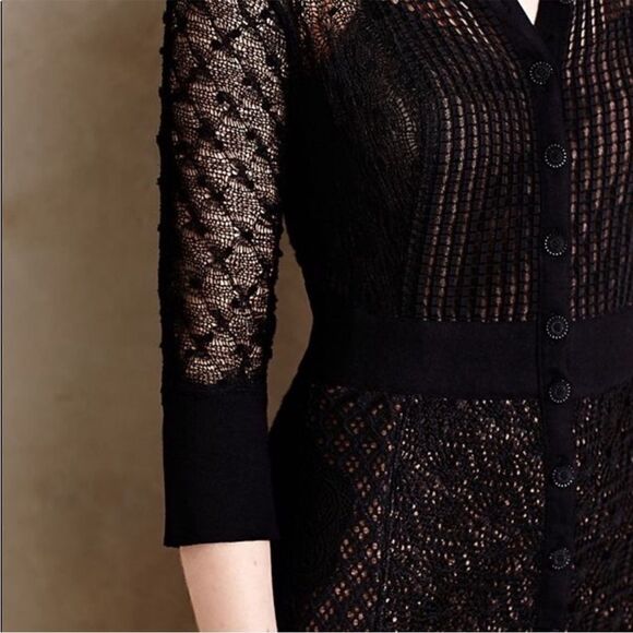 Byron Lars Beguile Mona Lace Sheath Dress Black 0 - Picture 3 of 11